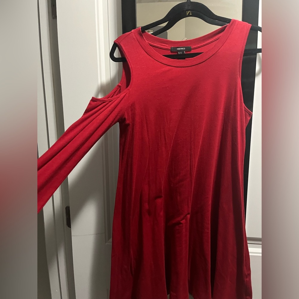 Cold shoulder shift dress